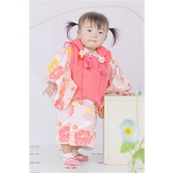 1歳着物【ピンクベビ被布】