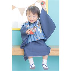 1歳着物【紺ベビ被布】
