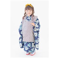 3歳女児着物【紺被布はな】