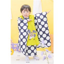 3歳男児着物【紺被布ドット】