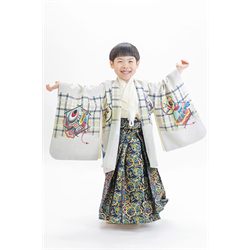 5歳男児着物【白袴チェック】