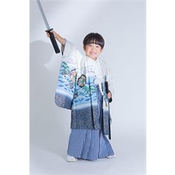 5歳男児着物【白袴かぶと】