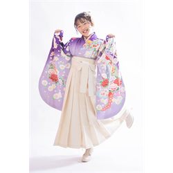 10歳女児袴【紫袴ぼたん】