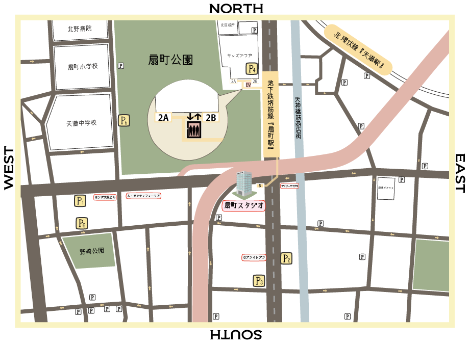 大阪マタニティフォト扇町スタジオの地図